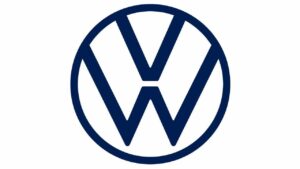 Logo marki Volkswagen – okrągły emblemat z literami V i W, ułożonymi jedna nad drugą w minimalistycznym stylu.